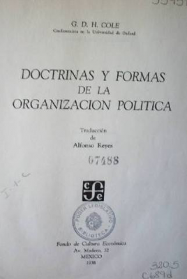 Doctrinas y formas de la organización política