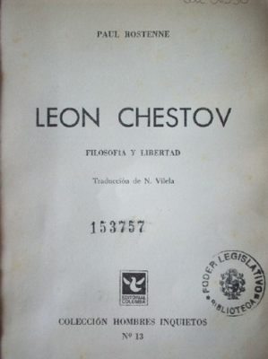 León Chestov :filosofía y libertad