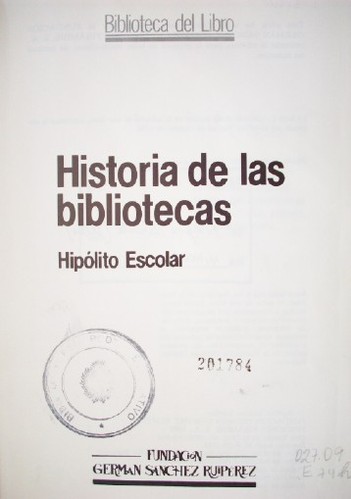 Historia de las Bibliotecas