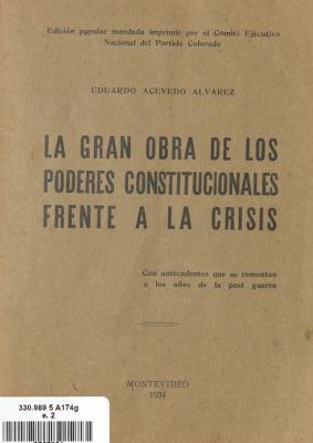 La gran obra de los poderes constitucionales frente a la crisis