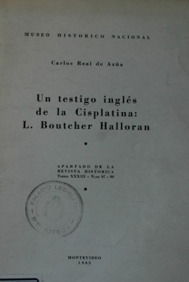 Un testigo inglés de la Cisplatina : L. Boutcher Halloran