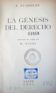 La Génesis del Derecho