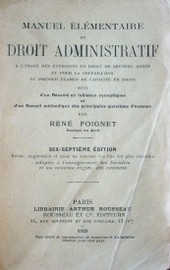 Manuel élémentaire de droit administratif