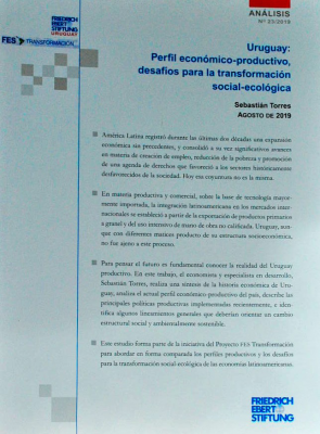 Uruguay : perfil económico-productivo, desafíos para la transformación social-ecológica