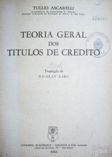 Teoría geral dos titulos de credito