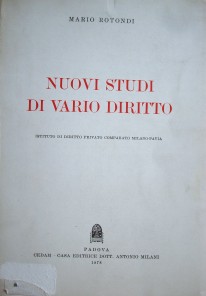 Nuovi studi di vario diritto