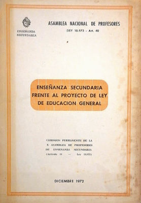 Enseñanza Secundaria frente al Proyecto de Ley de Educación General