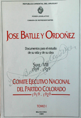 José Batlle y Ordoñez : Comité Ejecutivo Nacional del Partido Colorado 1919-1929