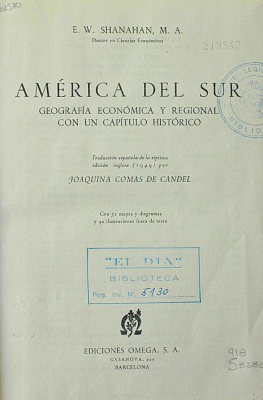 América del Sur : geografía económica y regional con un capítulo histórico