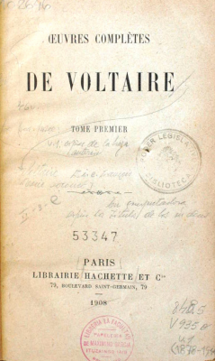 Oeuvres complètes de Voltaire