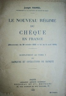 Le nouveau régime du cheque en france