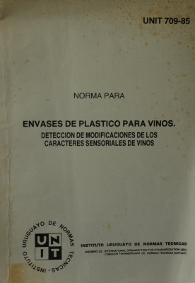 Norma para envases de plástico para vinos : detección de modificaciones de los caracteres sensoriales del vino