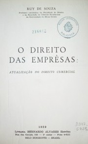 O direito das emprêsas : atualizaçâo do Direito Comercial