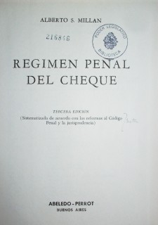 Régimen penal del cheque