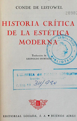 Historia crítica de la estética moderna