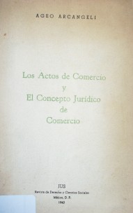 Los actos de comercio