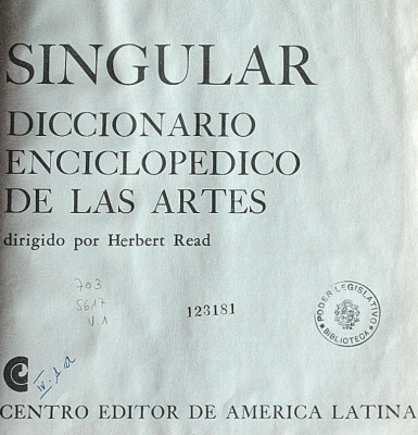 Singular : diccionario enciclopédico de las artes