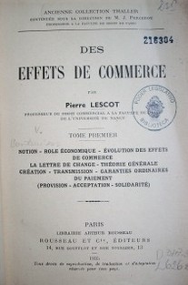 Des effets de commerce