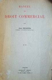 Manuel de droit commercial