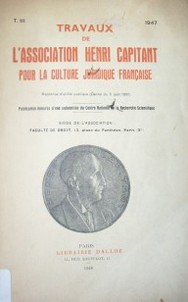 Travaux de l'Association Henri Capitant pour la culture juridique française