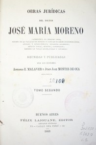 Obras jurídicas del doctor José María Moreno