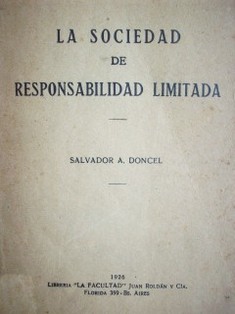 La sociedad de responsabilidad limitada