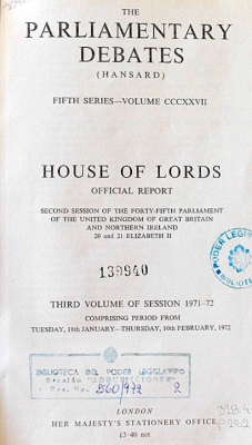 The parliamentary debates (Hansard) : House of Lords official report