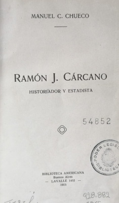 Ramón J. Cárcano : historiador y estadista