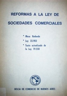 Reformas a la ley de sociedades comerciales
