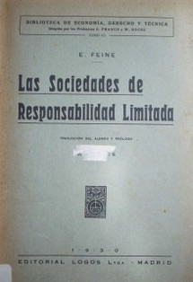 Las sociedades de responsabilidad limitada