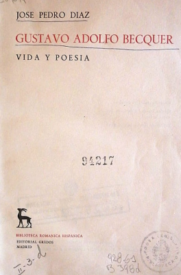 Gustavo Adolfo Becquer : vida y poesía