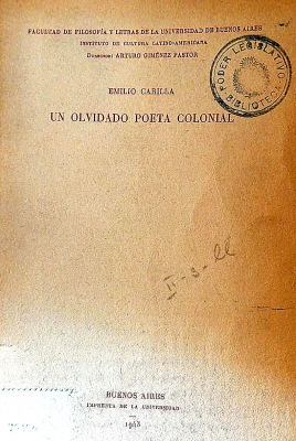 Un olvidado poeta colonial