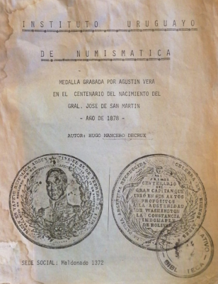 Medalla grabada por Agustín Vera en el centenario del nacimiento del Gral. José de San Martin