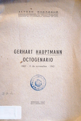 Gerhart Hauptmann octogenario 1862-