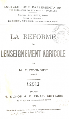 La reformé de lénseignement agricole