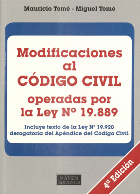 Modificaciones al Código Civil operadas por la Ley Nº 19.889