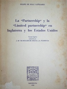 La "Partnership" y la "Limited partnership" en Inglaterra y los Estados Unidos