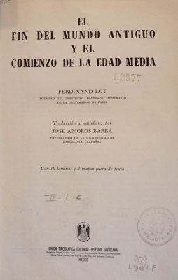 El fin del mundo antiguo y el comienzo de la Edad Media