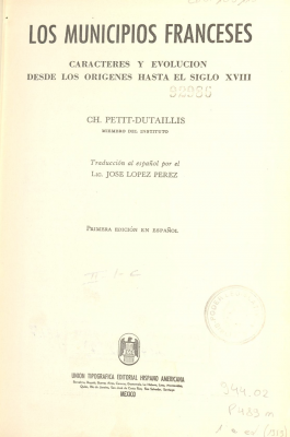 Los municipios franceses : Caracteres y evolución desde los orígenes hasta el siglo XVIII