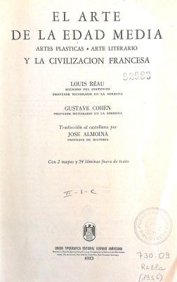 El arte de la Edad Media y la civilización francesa : Artes plásticas : Arte literario