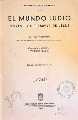 El mundo judío : hacia los tiempos de Jesús