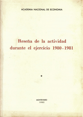 Reseña de la actividad durante el ejercicio 1980-1981