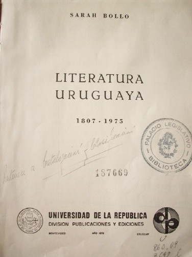 Literatura uruguaya 1807-1975