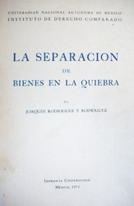 La separación de bienes en la quiebra