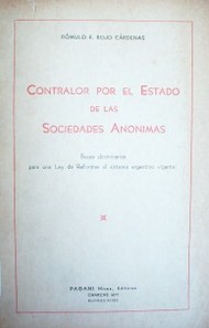 Contralor por el Estado de las sociedades anónimas