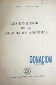 Los dividendos de las sociedades anónimas