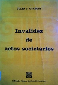 Invalidez de actos societarios