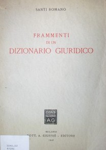 Frammenti di un dizionario giuridico