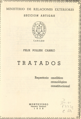 Tratados : repertorio analítico, cronológico, constitucional