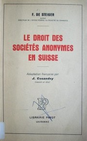 Le Droit des Sociétés Anonymes en Suisse